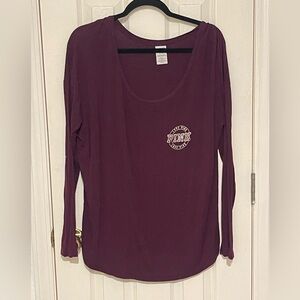 PINK Victoria's Secret Long Sleeve Tee - Deep Purple